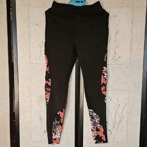 POP Fit Pink and Black Floral Leggings